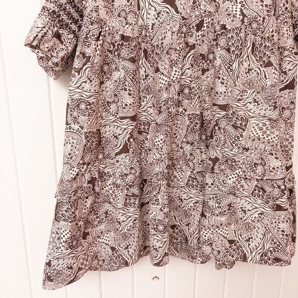 HYACINTH HOUSE Brown Floral Sawyer Mini Dress Size XL - Picture 4 of 9